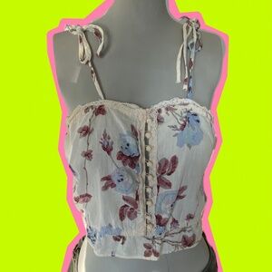 70s Judy Knapp Floral Crop Tank